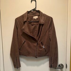 Skies Are Blue Brown Leather Jacket